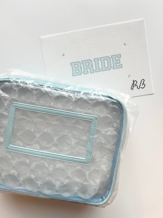 Self Finishing Set: Blue Pouch and Bride Canvas