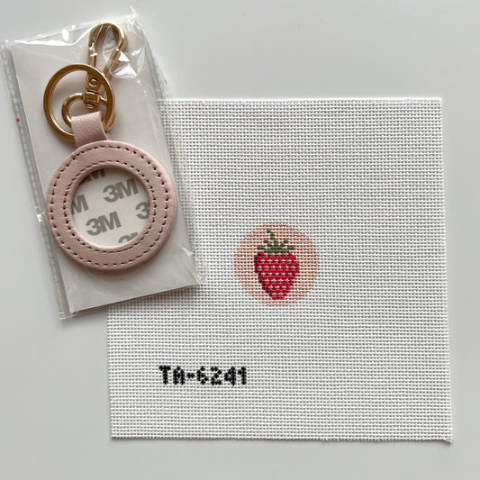Self Finishing Set: Strawberry Canvas & Light Pink Key Fob