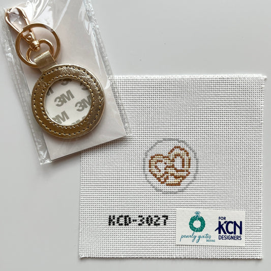 Self Finishing Set: Pretzel Canvas & Gold Key Fob