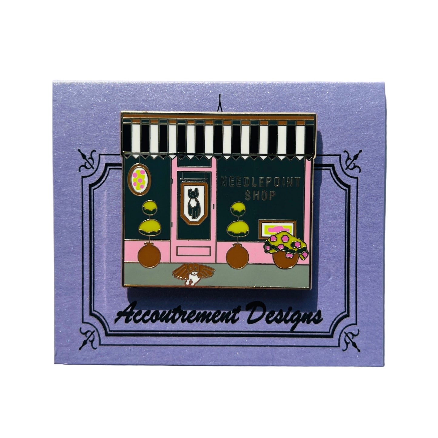 Pink Needlepoint Shop Needle Minder