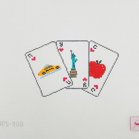 New York City Playing Cards Needlepoint Canvas