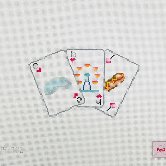 Chicago Playing Cards Needlepoint Canvas