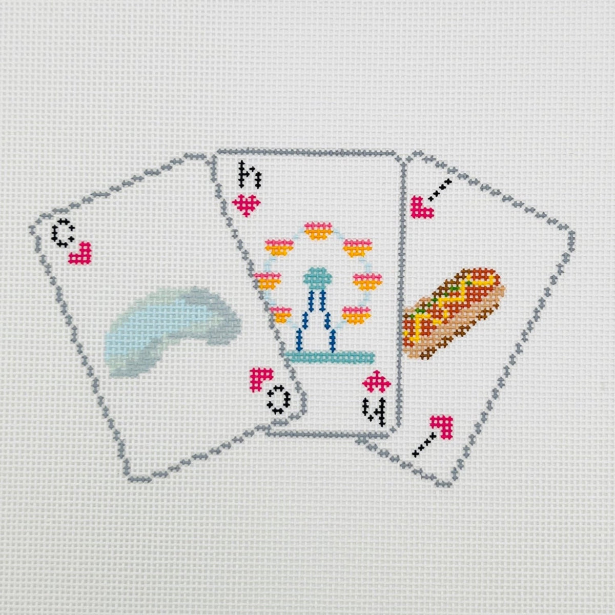 Chicago Playing Cards Needlepoint Canvas