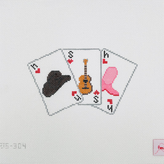Nashville Playing Cards Needlepoint Canvas