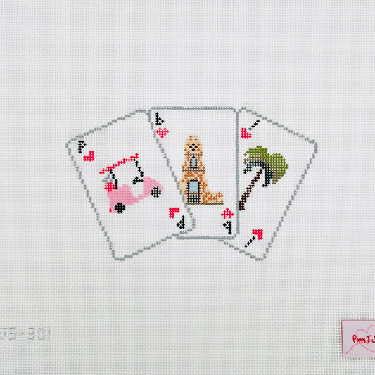 Palm Beach Playing Cards Needlepoint Canvas