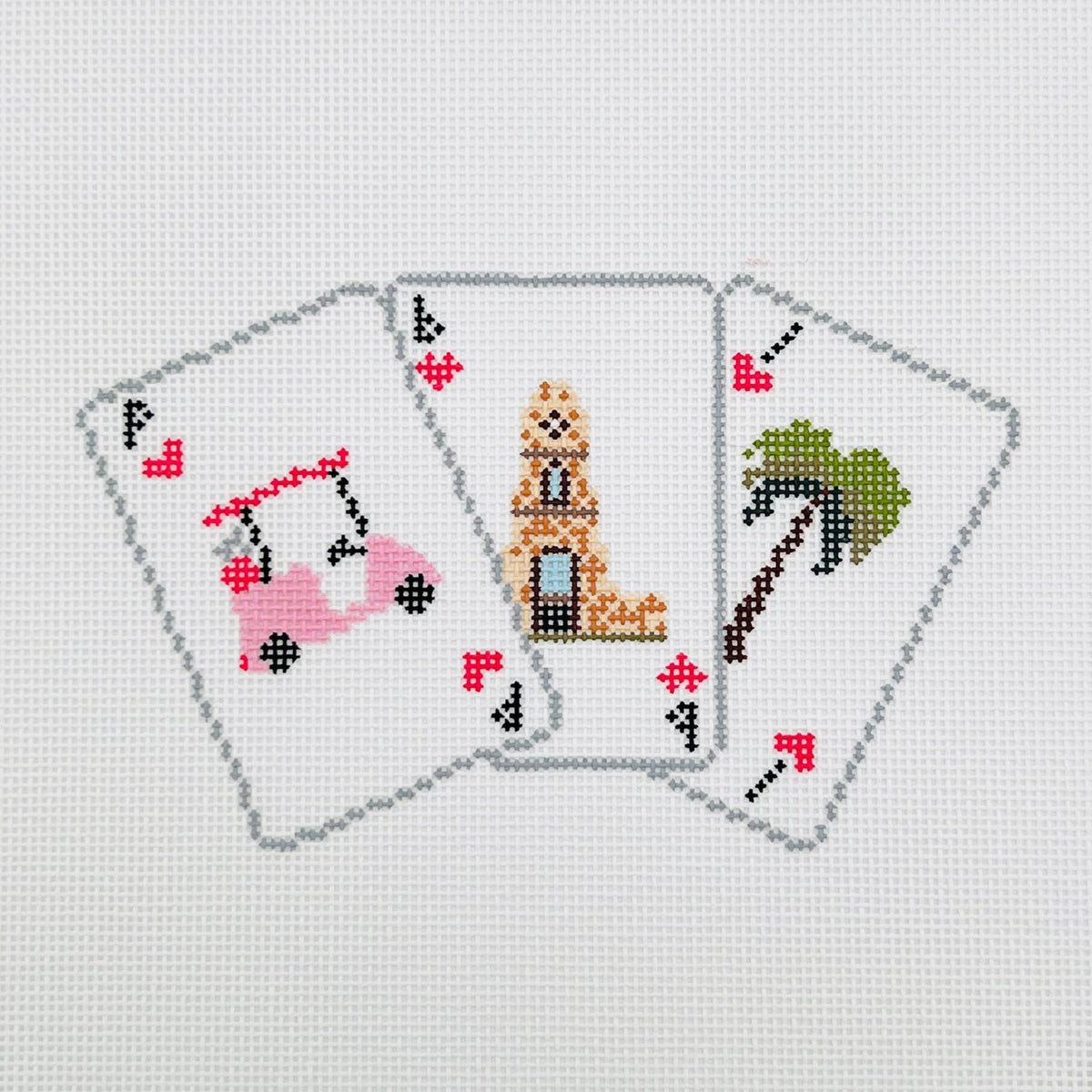Palm Beach Playing Cards Needlepoint Canvas