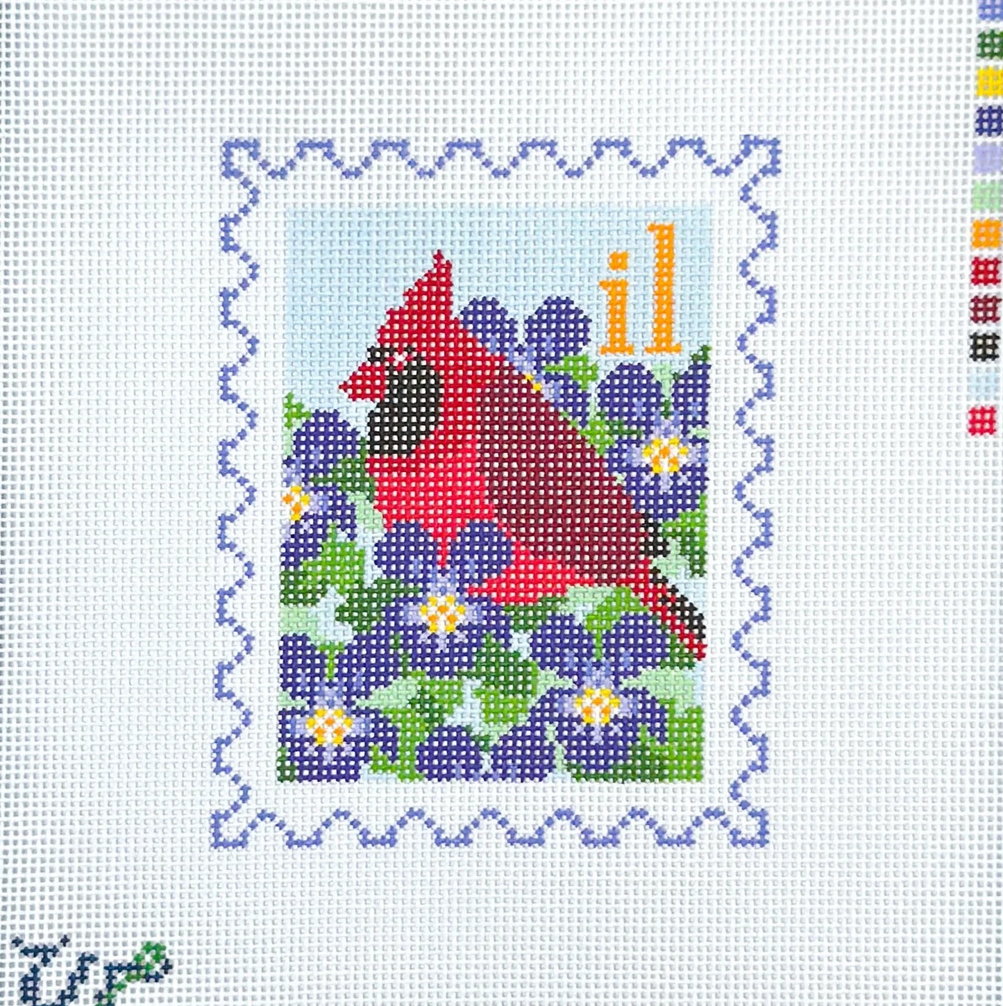 Illinois Stamp Needlepoint Canvas