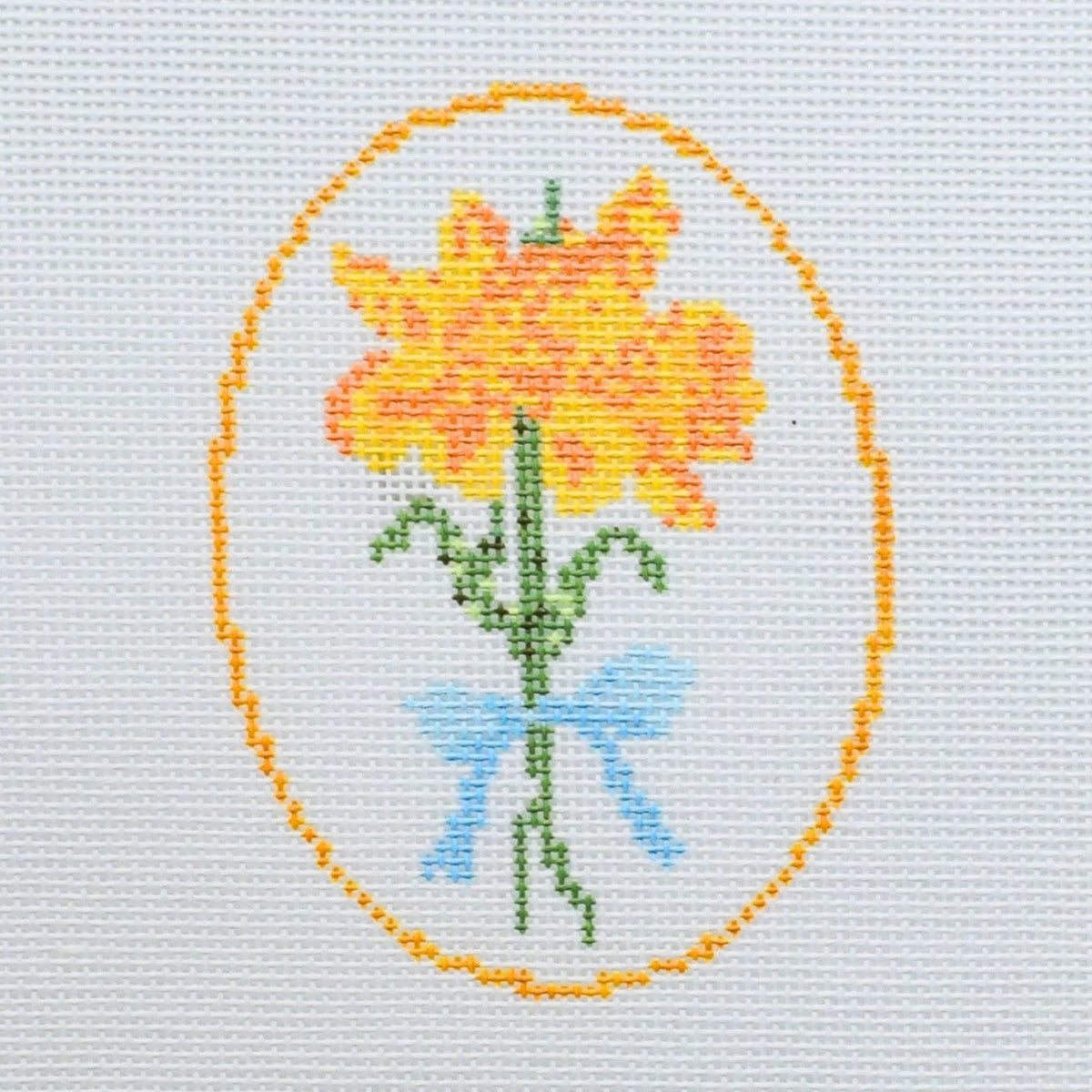10th Year Anniversary Daffodils (Flower Series) Needlepoint Canvas