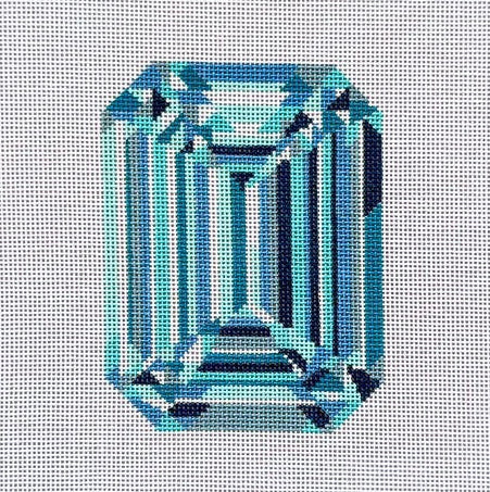 Engagement Diamond - Emerald Cut Needlepoint Canvas