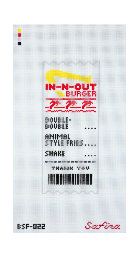 IN-N-OUT Receipt Needlepoint Canvas