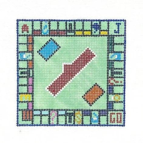 Monopoly Board Ornament Needlepoint Canvas