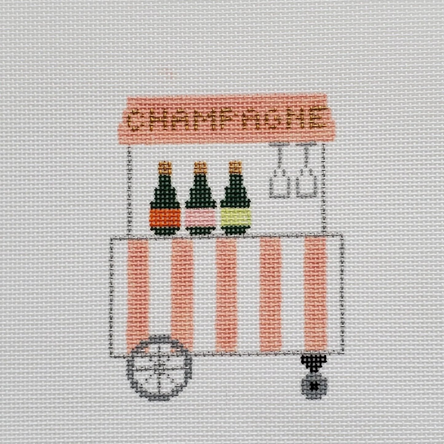 Champagne Cart Needlepoint Canvas