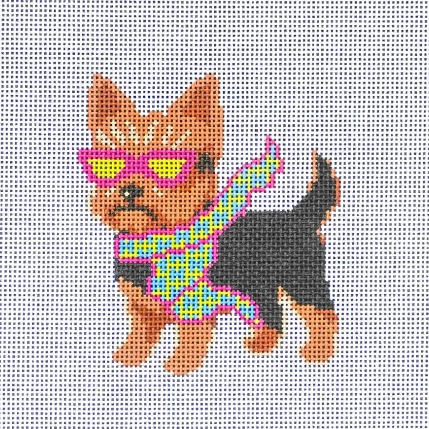 Bougie Yorkie Needlepoint Canvas