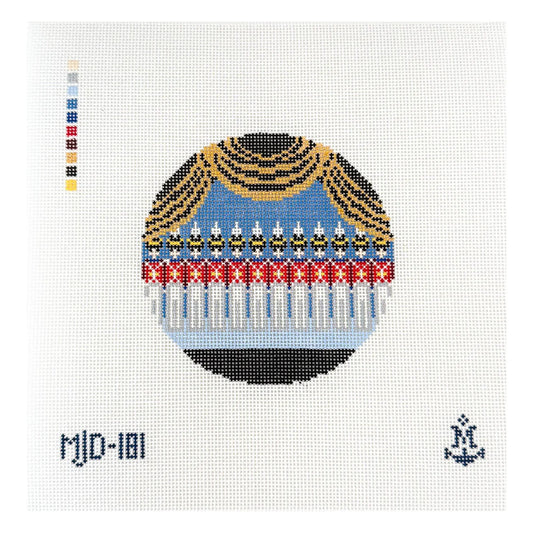 Christmas Cadettes Round Needlepoint Canvas