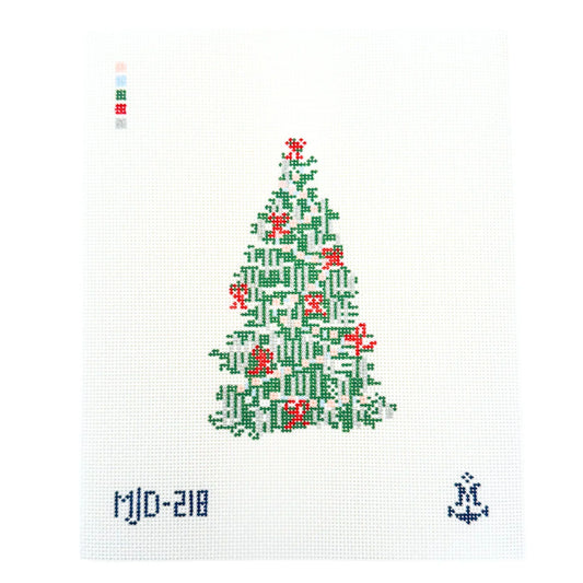 Tinsel Christmas Tree Needlepoint Canvas