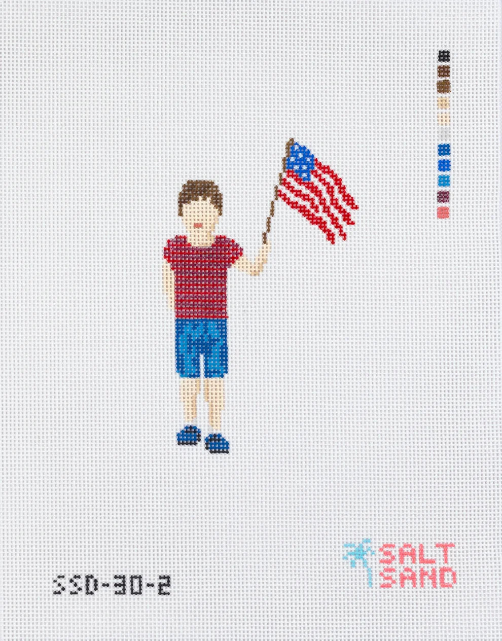 Parade Kids Boy With Light Skin Tone Needlepoint Canvas