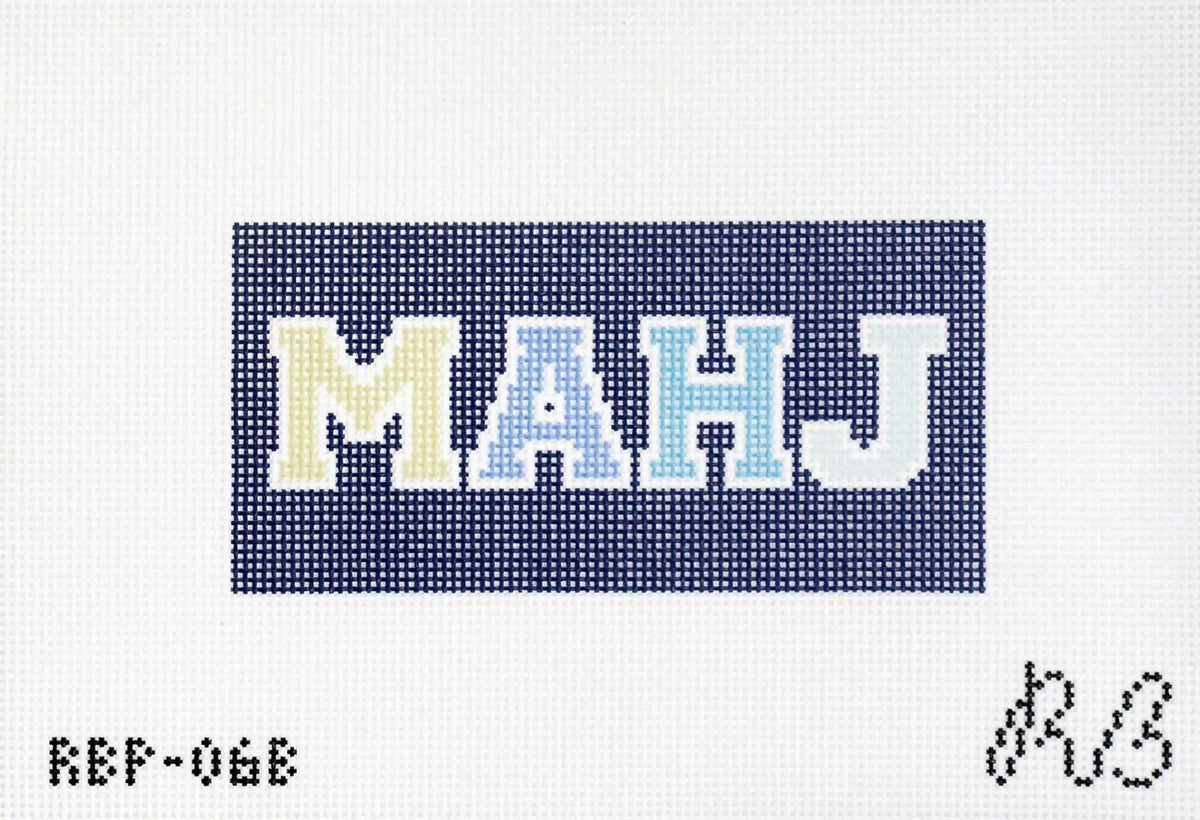 Blue MAHJ Needlepoint Canvas