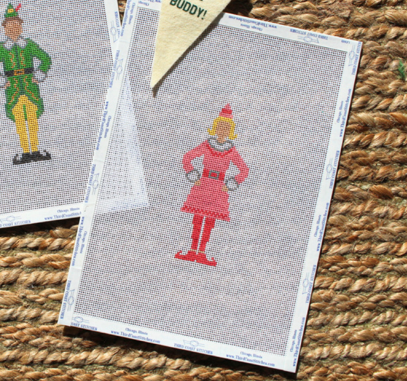 Jovie the Elf Needlepoint Canvas