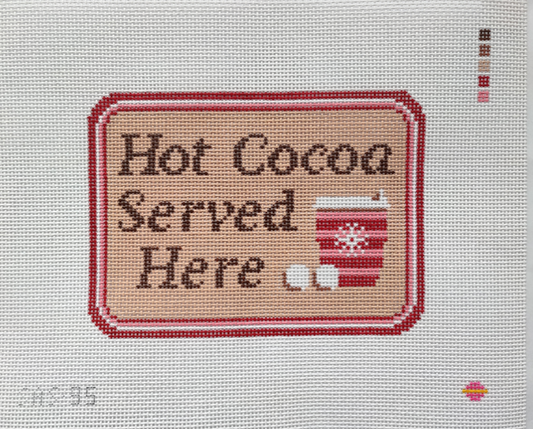 Hot cocoa sign Needlepoint Canvas