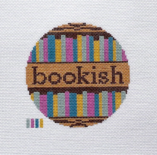 Bookish Round Needlepoint Canvas