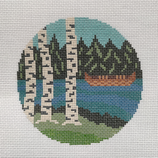 Peaceful Paddle Round Needlepoint Canvas