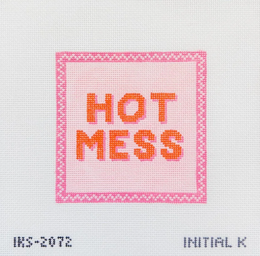 Hot Mess Square Coaster Needlepoint Canvas