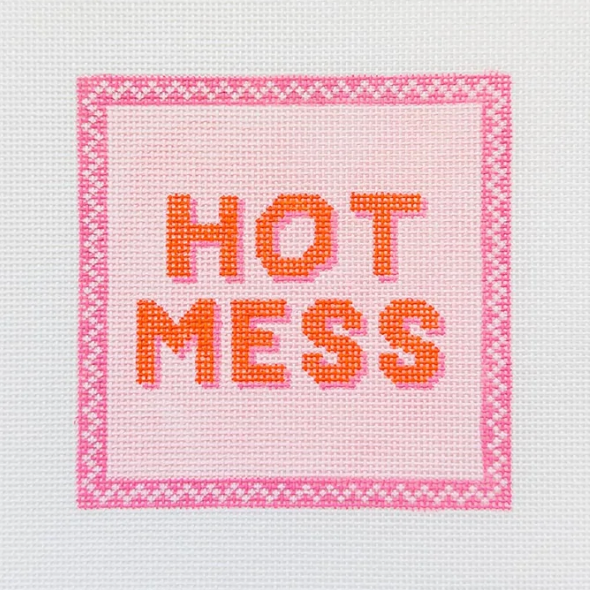 Hot Mess Square Coaster Needlepoint Canvas
