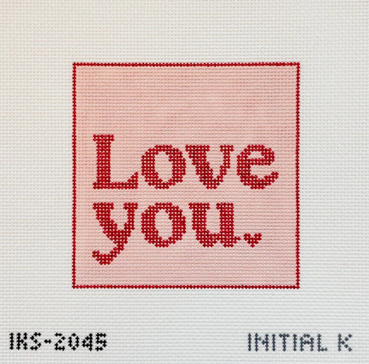 Love You - Red Needlepoint Canvas