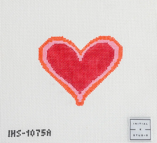 Tiny Heart - Red Needlepoint Canvas