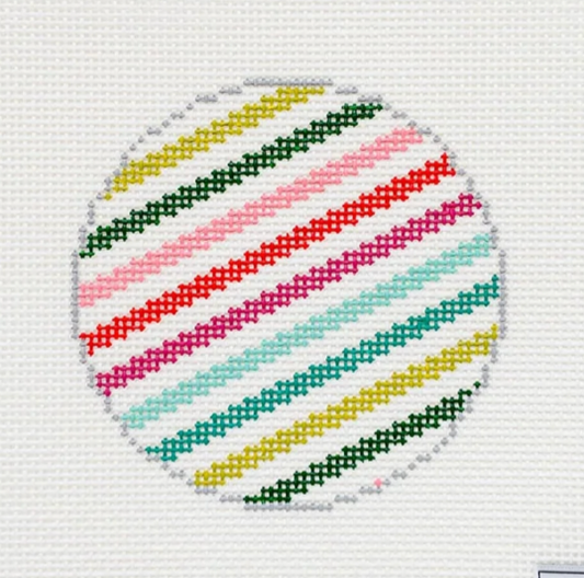 Stripes 4" Round Needlepoint Canvas