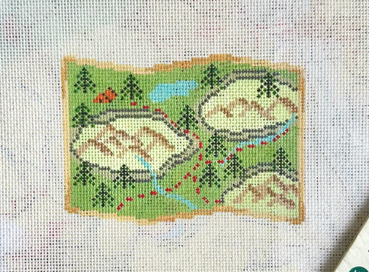 Hiking Map Needlepoint Canvas