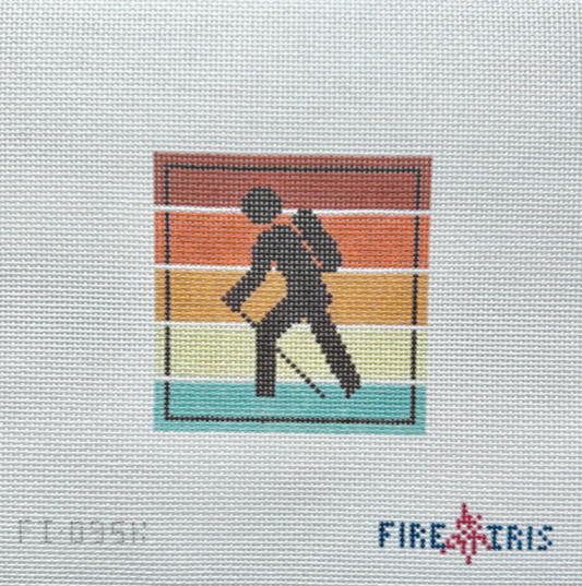 Multi Color Recreational Sign - Hiker Needlepoint Canvas