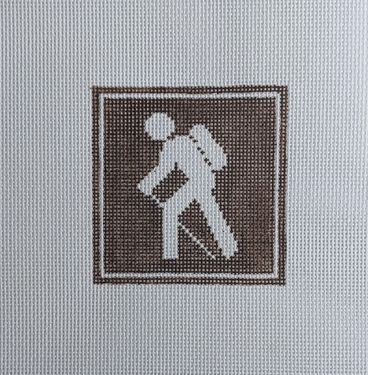 Recreation Sign Coaster - Hiker Needlepoint Canvas