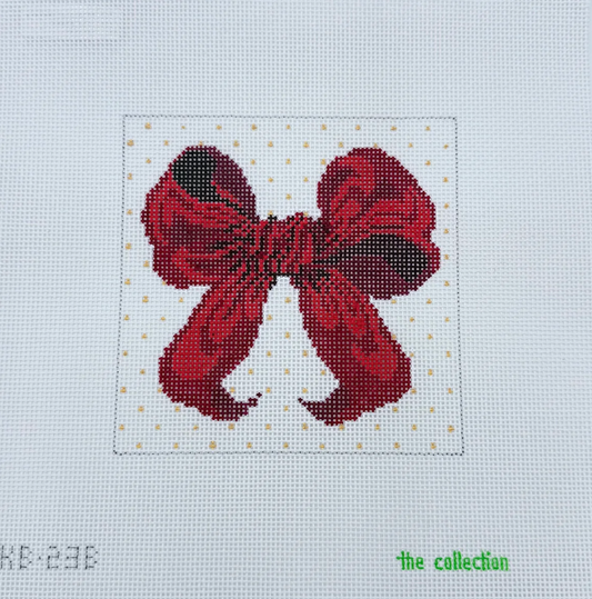 Small Bow - Red Needlepoint Canvas