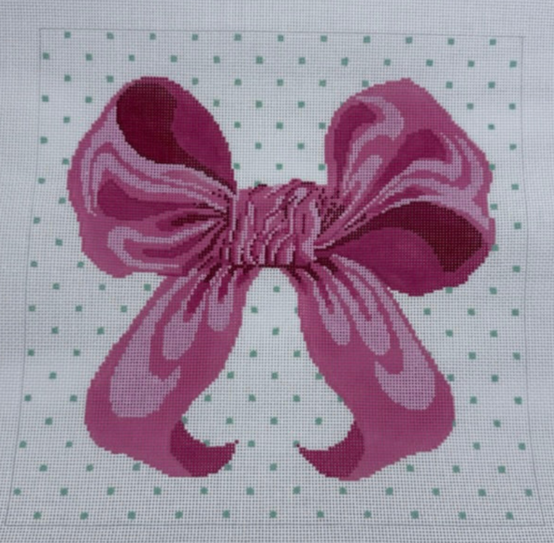 Large Bow - Pink Needlepoint Canvas