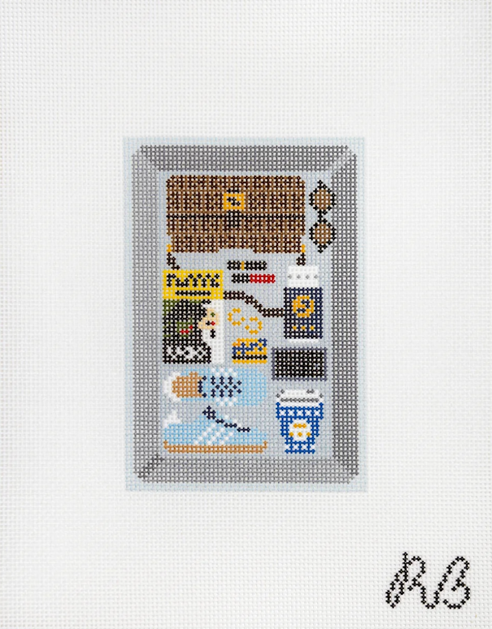 New York City Airport Bin Needlepoint Canvas