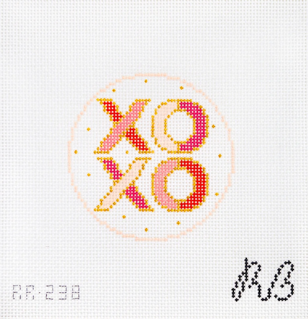 XOXO Round Needlepoint Canvas