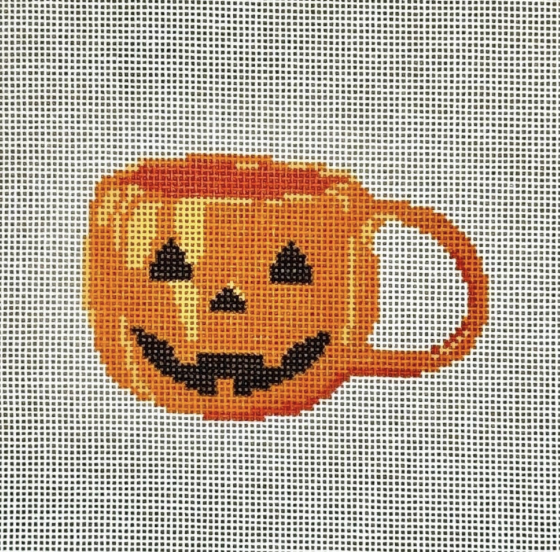 Halloween Pumpkin Mug Needlepoint Canvas