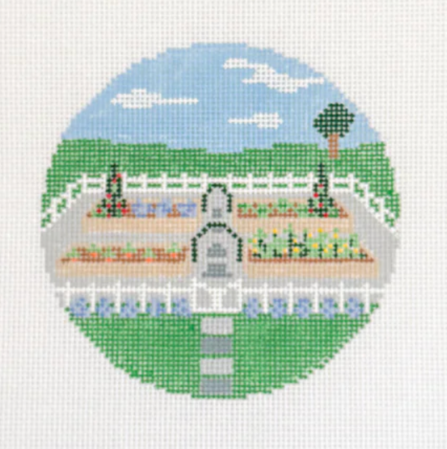 Veggie Garden Round Needlepoint Canvas
