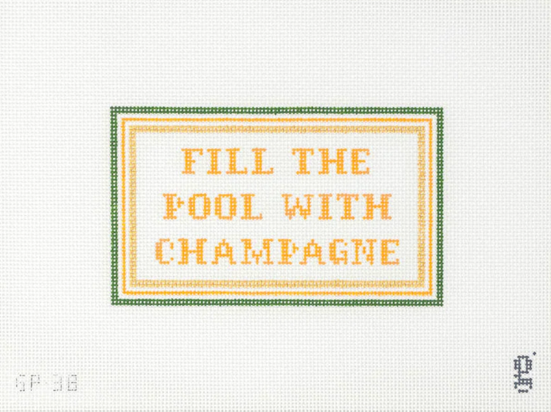 Fill the Pool with Champagne Needlepoint Canvas