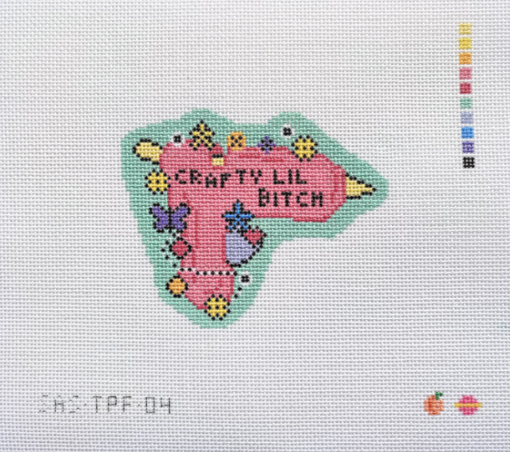 Crafty Lil Bitch Needlepoint Canvas