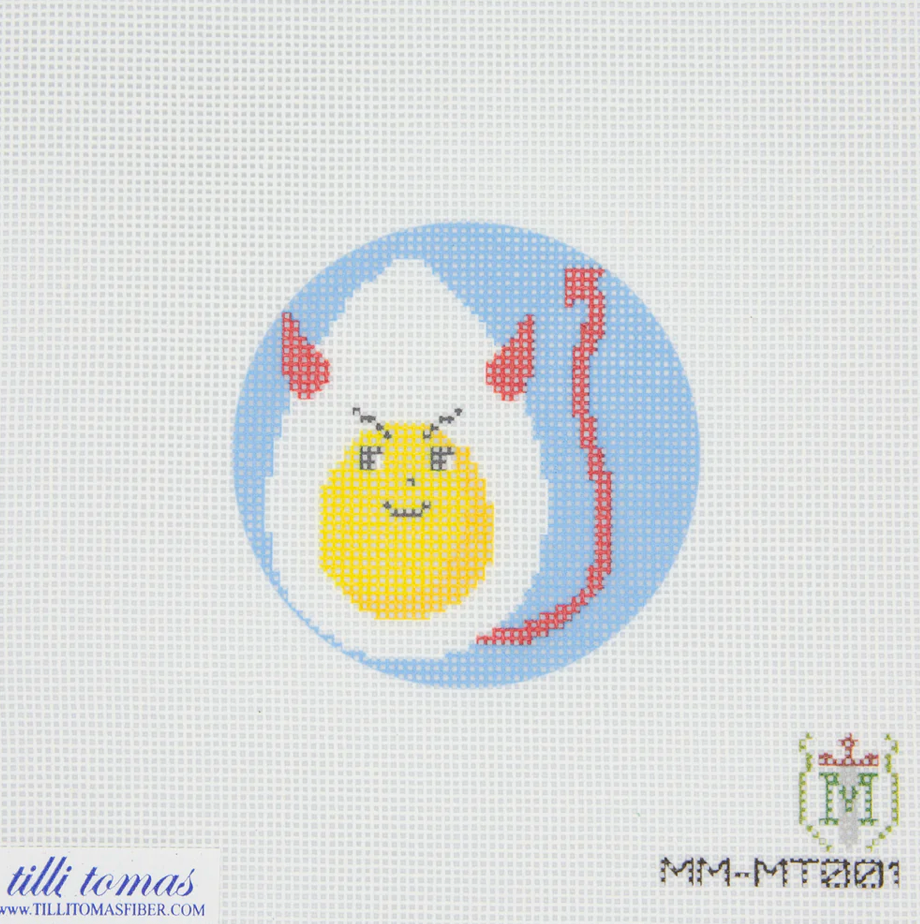 Deviled Egg Round Needlepoint Canvas