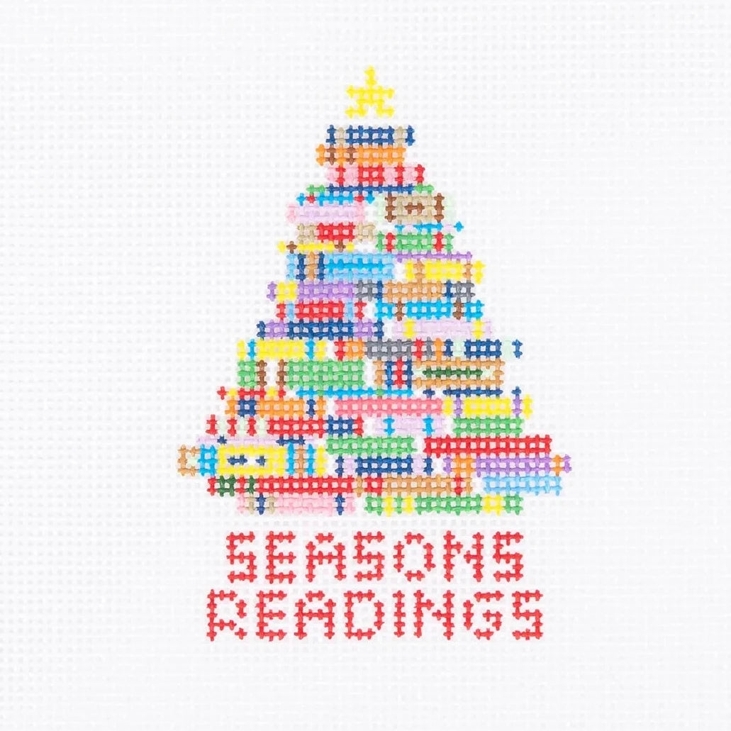 Seasons Readings Round Needlepoint Canvas