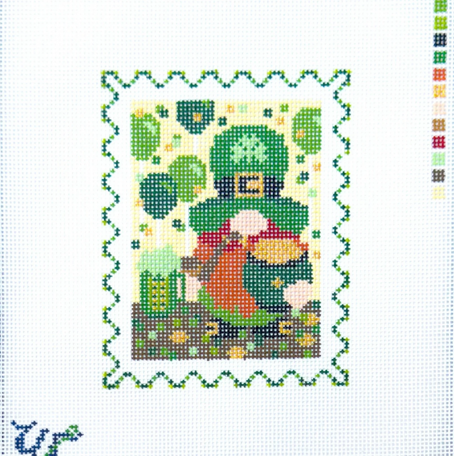 St. Patricks Stamp Needlepoint Canvas