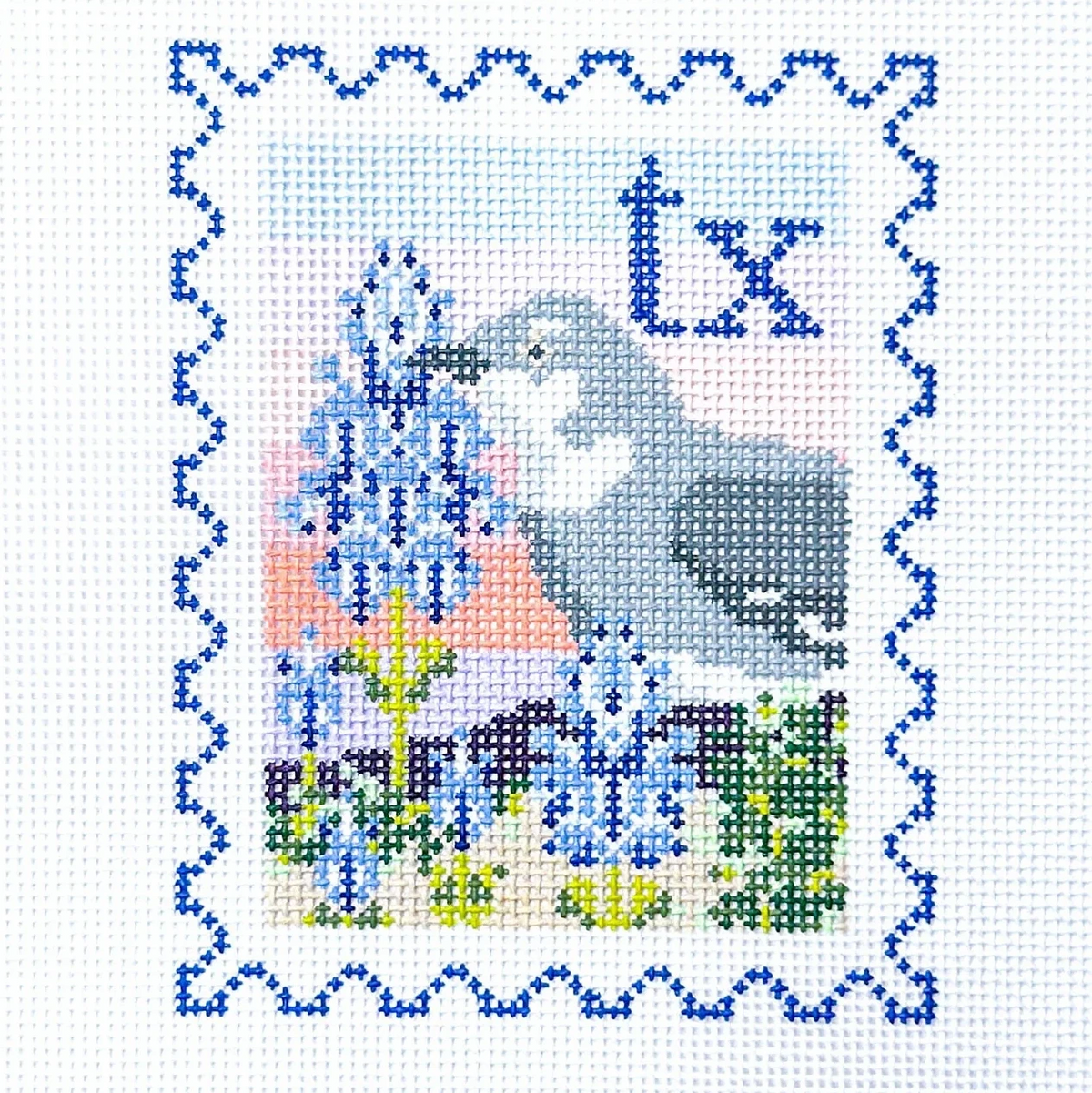 Texas Stamp Needlepoint Canvas
