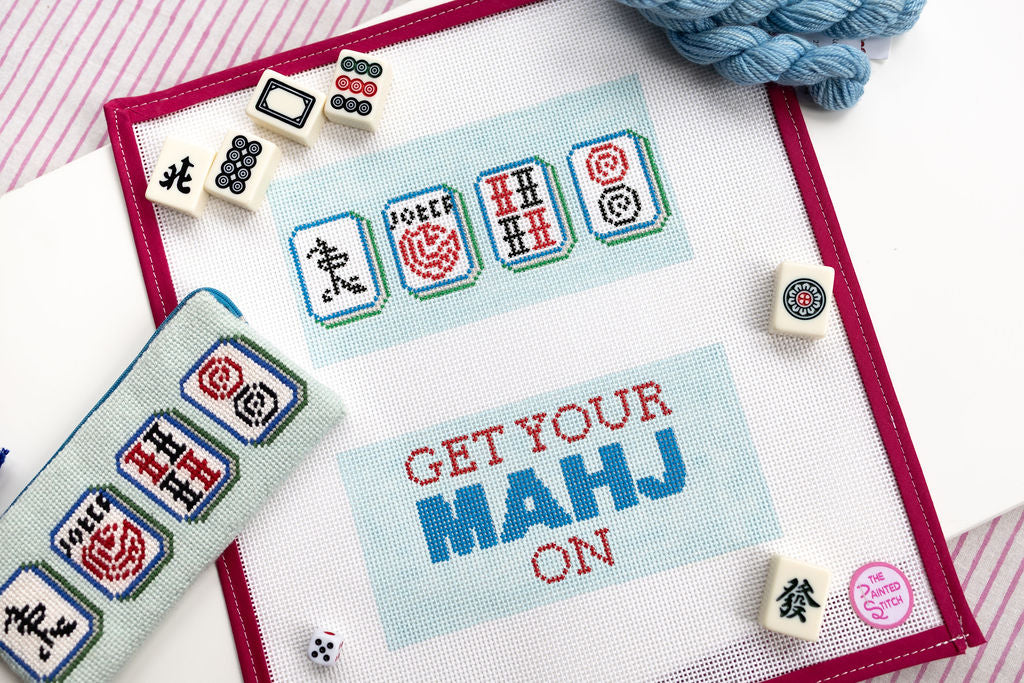Mahjong Eyeglasses Case Needlepoint Canvas