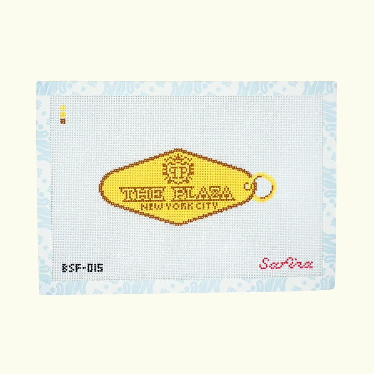 The Plaza Key Tag Needlepoint Canvas