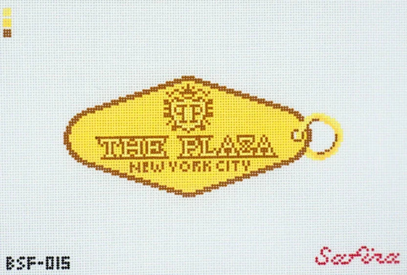 The Plaza Key Tag Needlepoint Canvas