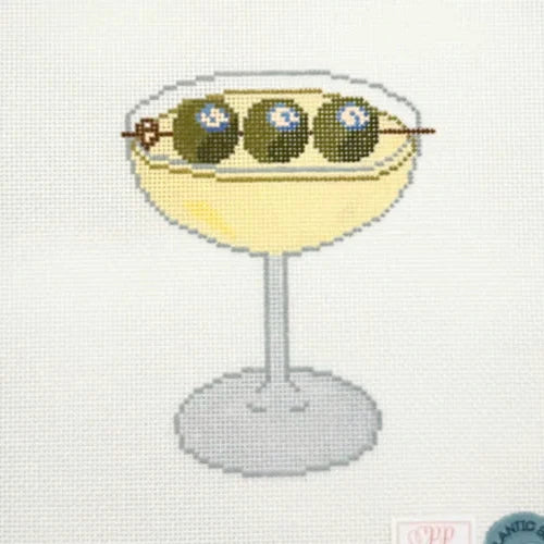 Blue Cheese Olive Martini Needlepoint Canvas