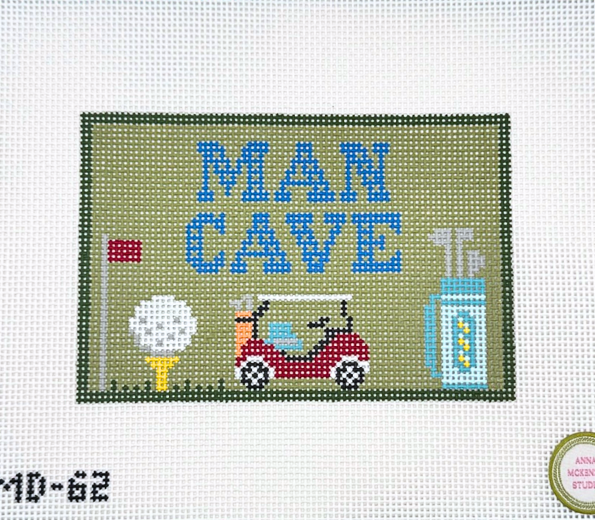 Golf Man Cave Needlepoint Canvas